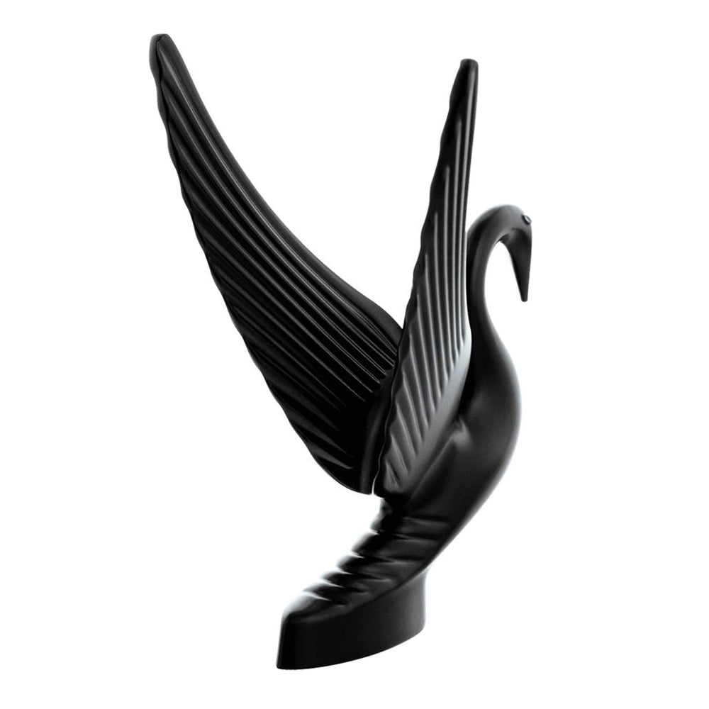 Die-Cast Matte Black Swan Hood Ornament