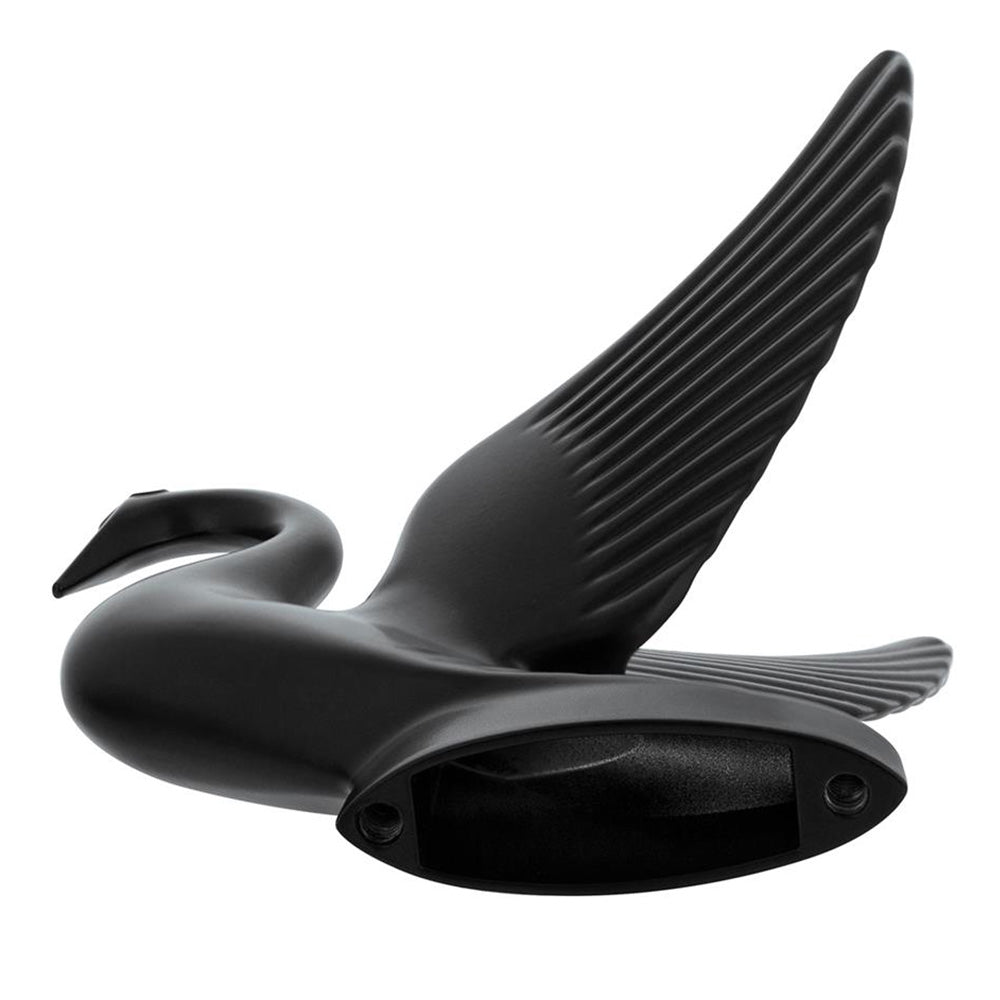 Die-Cast Matte Black Swan Hood Ornament