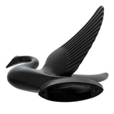 Die-Cast Matte Black Swan Hood Ornament