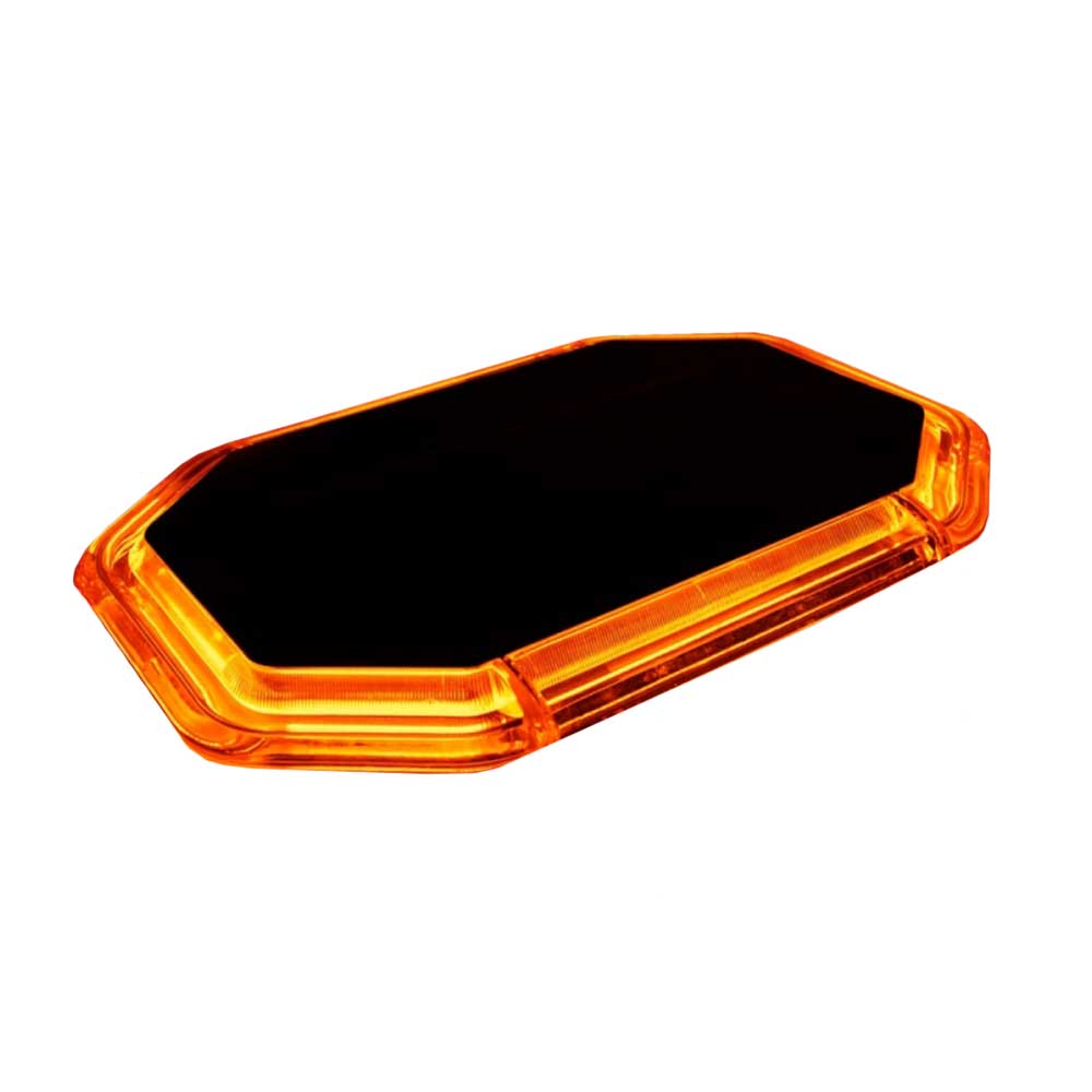 12" Stellar Vision Low Profile Amber Magnet Mount LED Warning Light Bar With 19 Flash Patterns