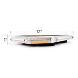 12" Stellar Vision Low Profile Amber Magnet Mount LED Warning Light Bar With 19 Flash Patterns