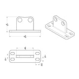 Peterbilt Stainless Steel Straight Exhaust Bracket with Grommet