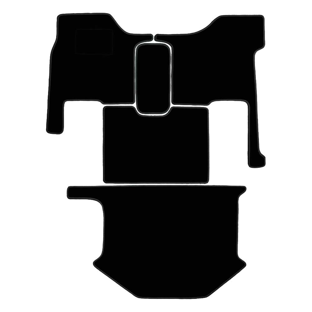 Kenworth T680, T880, W990 Black Carpeted Floor Mat Set with Black Trim