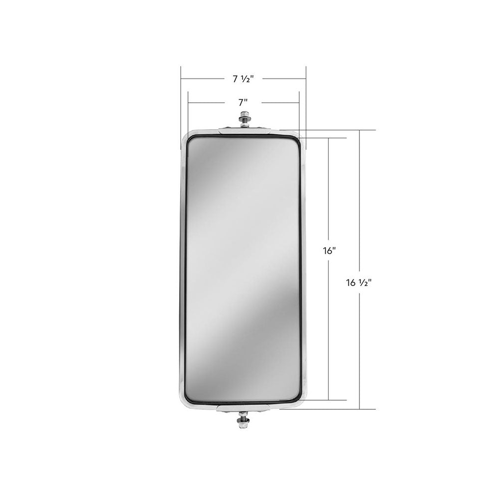 Heated 7" X 16" Stainless Steel West Coast Style Mirror with LED