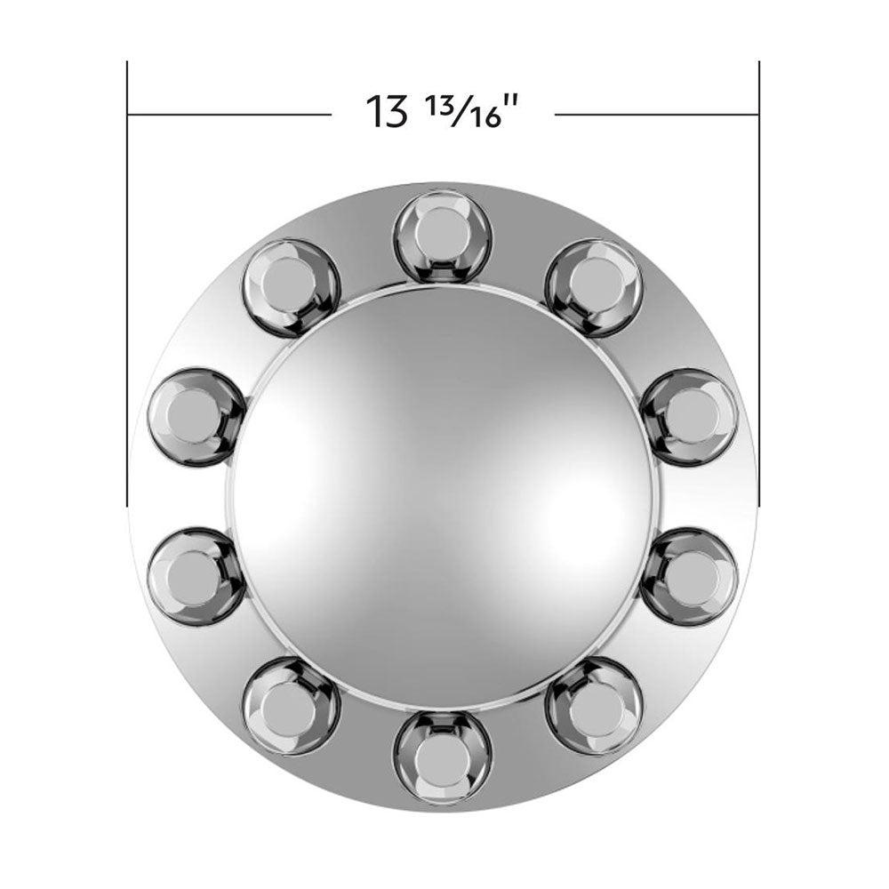 Chrome Dome Rear Axle Cover With 33mm Standard Style Push-On Nut Covers