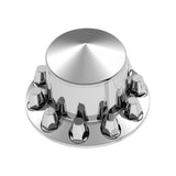 Chrome Pointed Rear Axle Cover With 33mm Standard Style Push-On Nut Covers