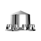 Chrome Pointed Rear Axle Cover With 33mm Standard Style Push-On Nut Covers