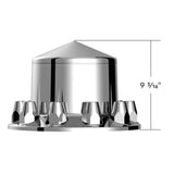 Chrome Pointed Rear Axle Cover With 33mm Standard Style Push-On Nut Covers