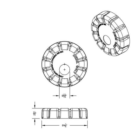 Kenworth locking fuel cap, detail