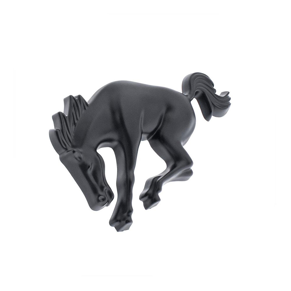 Plastic Matte Black Bucking Horse Emblem
