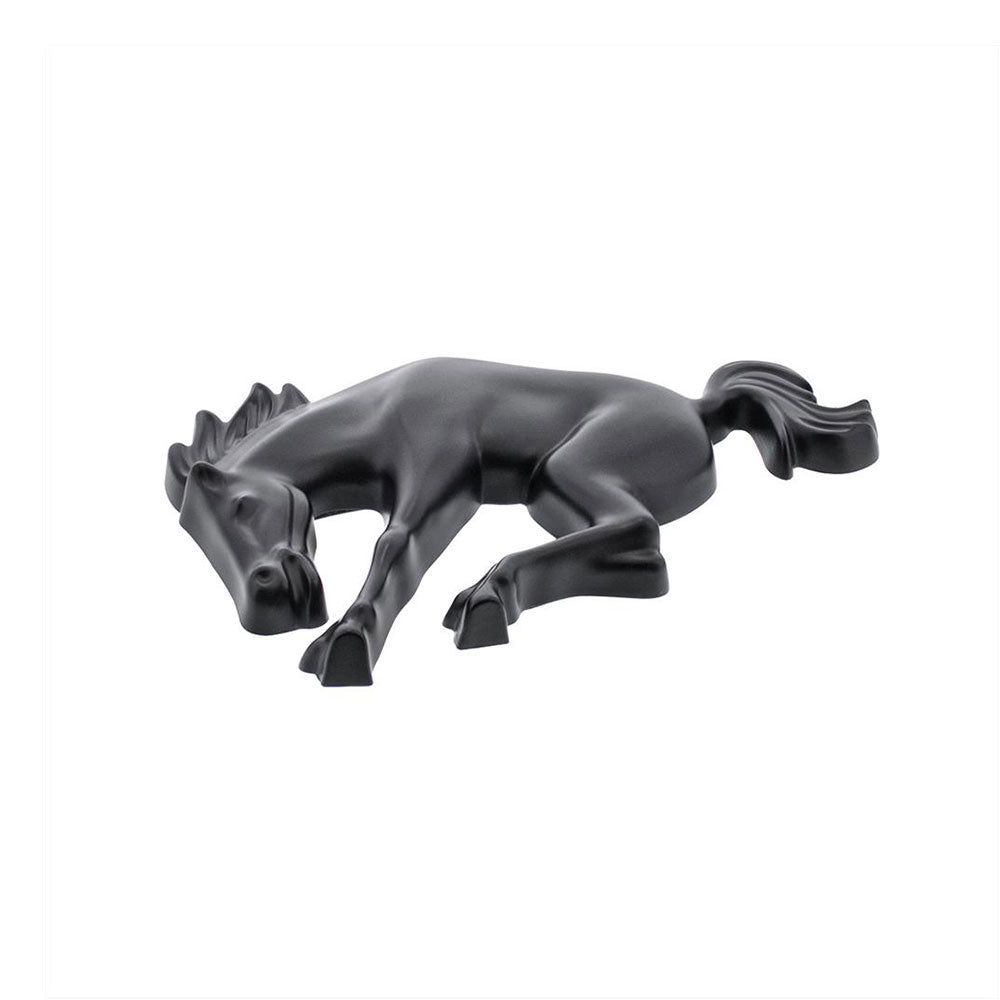 Plastic Matte Black Bucking Horse Emblem
