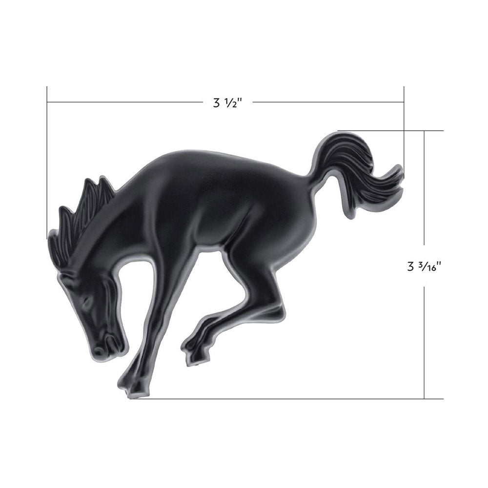 Plastic Matte Black Bucking Horse Emblem