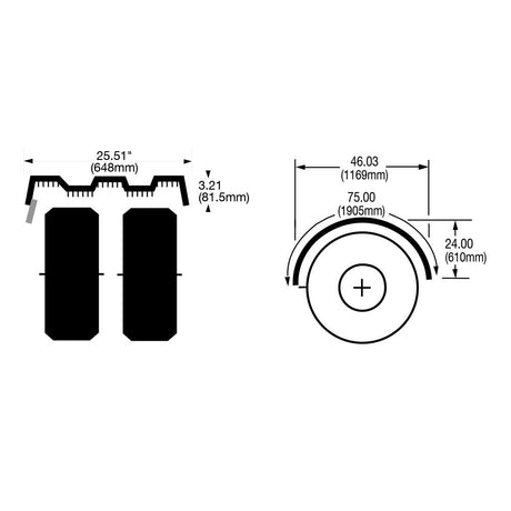 75" Spray master FR-22 full round poly fenders from another angle
