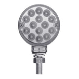 3" Round Amber, Red with Auxiliary Light 28 LED Double Faced Reflector Pedestal Light with Single Post