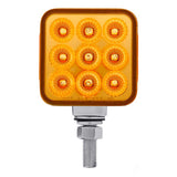 3" Square Amber, Red 30 LED Double Faced Reflector Pedestal Light with Single Post