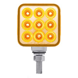 3" Square Amber, Red with Auxiliary 30 LED Double Faced Reflector Pedestal Light with Single Post