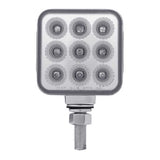 3" Square Amber, Red with Auxiliary 30 LED Double Faced Reflector Pedestal Light with Single Post