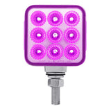 3" Square Amber, Red with Auxiliary 30 LED Double Faced Reflector Pedestal Light with Single Post