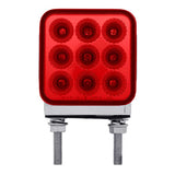 3" Square Amber, Red 30 LED Double Faced Reflector Pedestal Light with Double Post