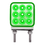 3" Square Amber, Red with Auxiliary 30 LED Double Faced Reflector Pedestal Light with Double Post