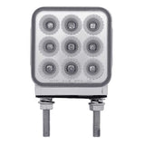 3" Square Amber, Red with Auxiliary 30 LED Double Faced Reflector Pedestal Light with Double Post
