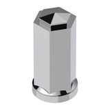 33mm x 4-1/2" Chrome Plastic Hexagon Style Lug Nut Cover - Thread On