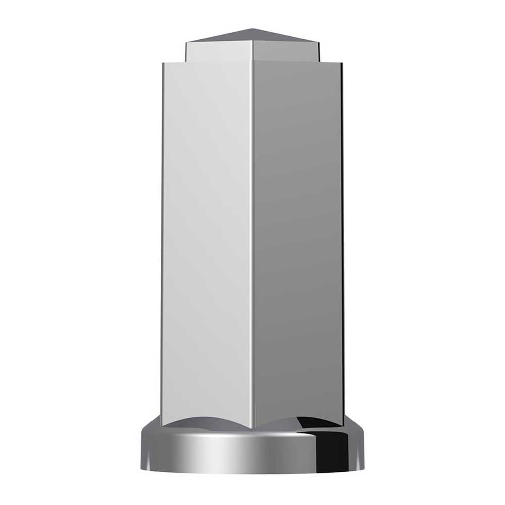 33mm x 4-1/2" Chrome Plastic Hexagon Style Lug Nut Cover - Thread On
