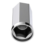 33mm x 4-1/2" Chrome Plastic Hexagon Style Lug Nut Cover - Thread On