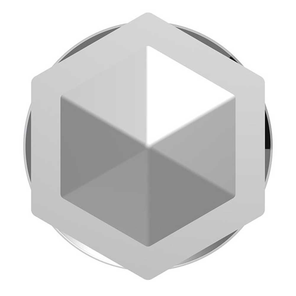 33mm x 4-1/2" Chrome Plastic Hexagon Style Lug Nut Cover - Thread On