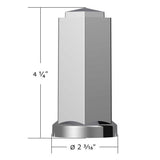 33mm x 4-1/2" Chrome Plastic Hexagon Style Lug Nut Cover - Thread On