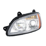 Kenworth T660 2007-2017 Chrome LED Headlight with Turn Signal & Position Light Bar