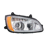 Kenworth T660 2007-2017 Chrome LED Headlight with Turn Signal & Position Light Bar
