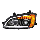 Kenworth T660 2007-2017 Black LED Headlight with Turn Signal & Position Light Bar
