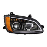 Kenworth T660 2007-2017 Black LED Headlight with Turn Signal & Position Light Bar