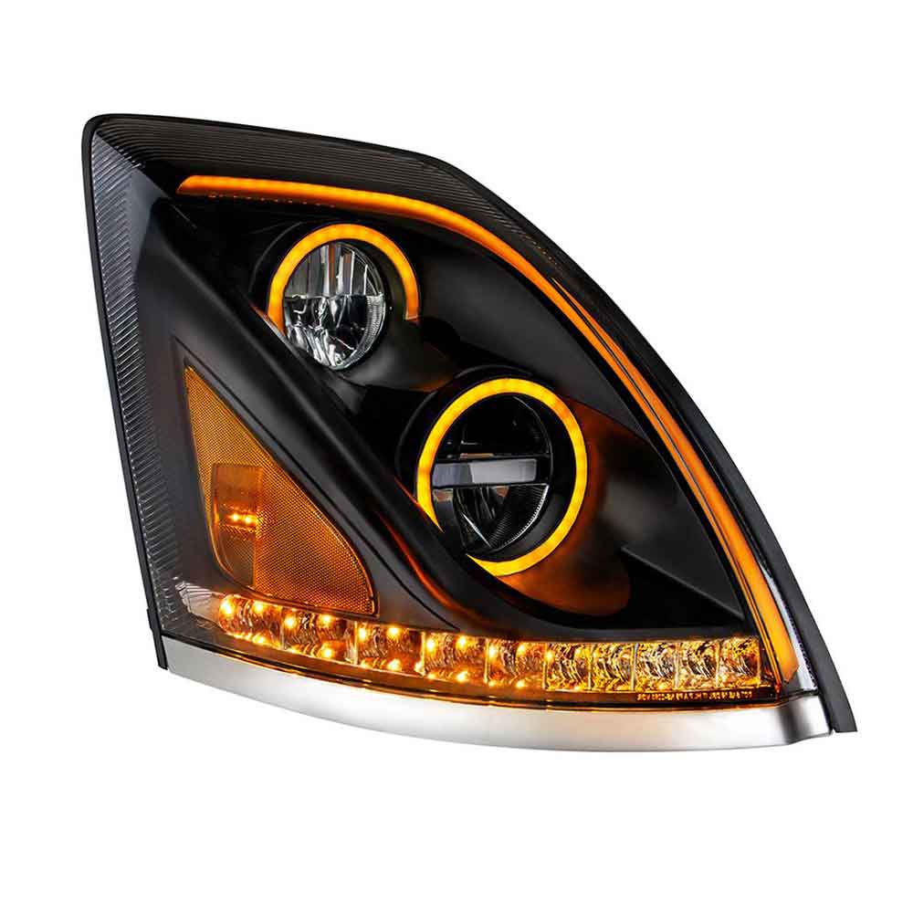2013-2017 Volvo VN/VNL Black LED Headlight