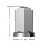 33mm x 3" Chrome Plastic Hexagon Style Thread-On Nut Cover