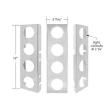 13" Stainless Steel Front Air Cleaner Light Bracket with 4-2" Light Cutouts