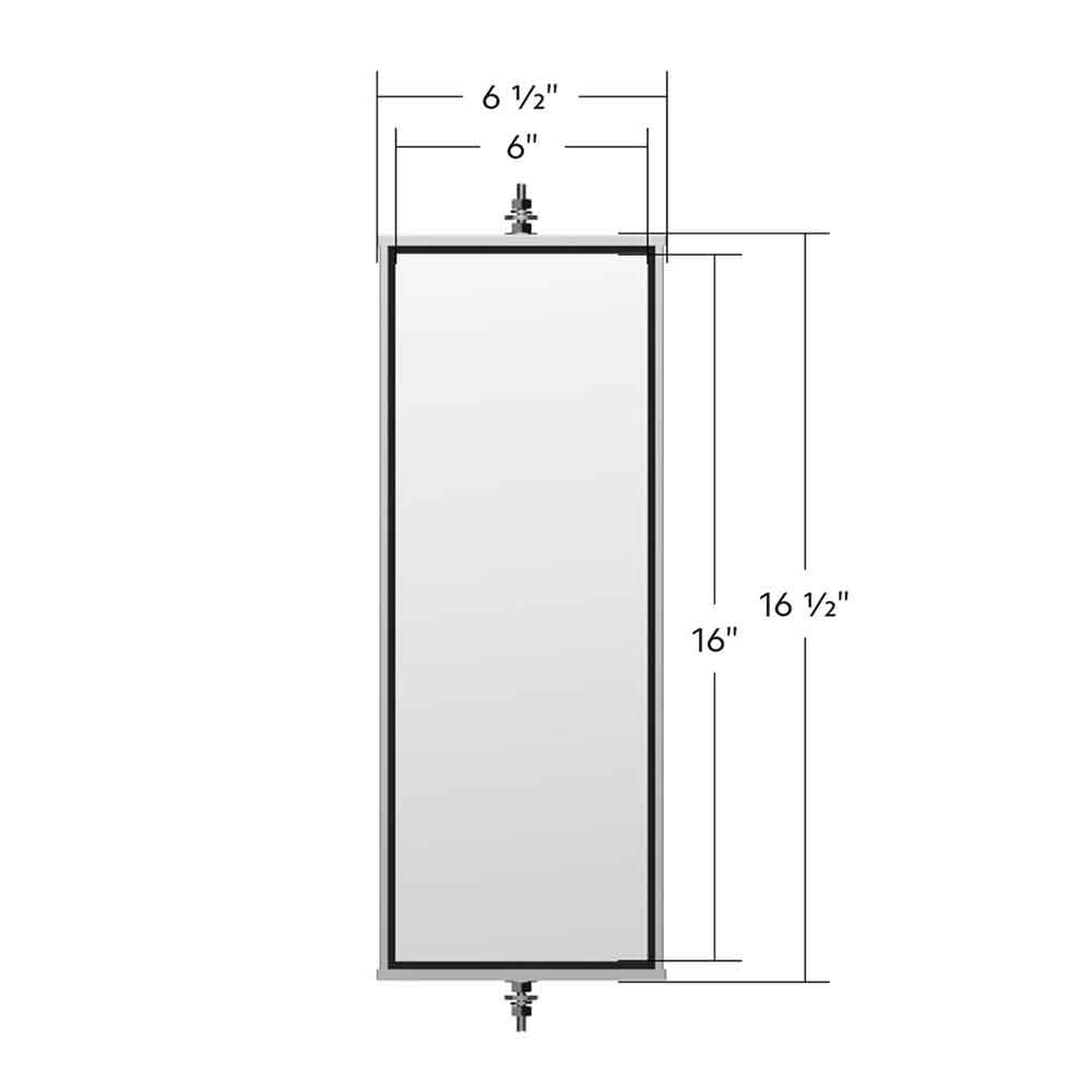 6" x16" Stainless steel West Coast Style Mirror
