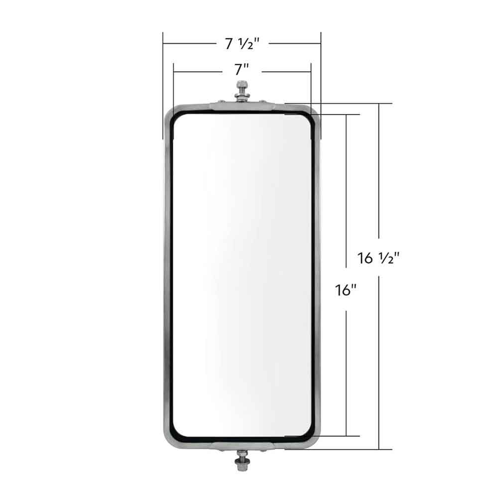 7"x16" Stainless steel West Coast Style Mirror