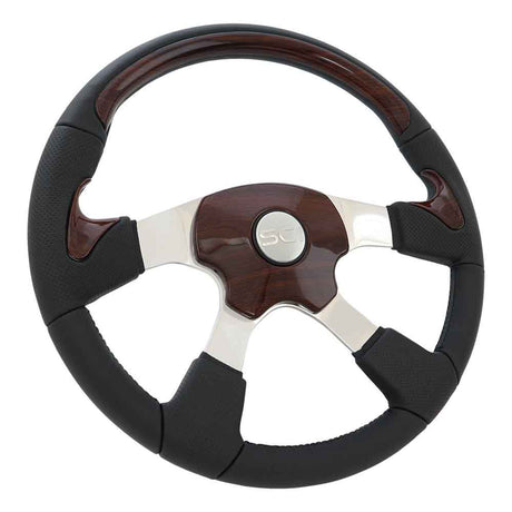 18" Mahogany and leather 4-Spoke steering wheel