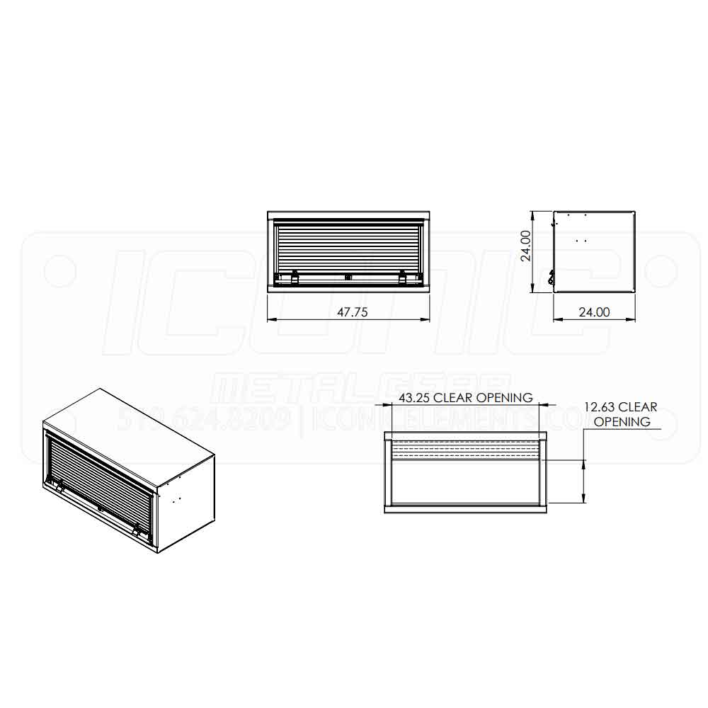 Smooth Aluminum Tool Box with Roll-Up Door 48"L