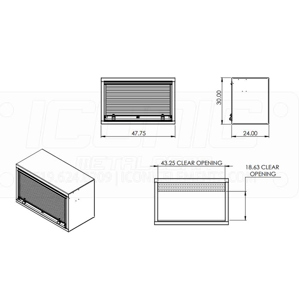 Smooth Aluminum Tool Box with Roll-Up Door 48"L