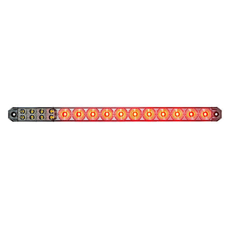 17" LED low profile light bar with back up light and clear lens, close-up