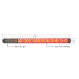 17" LED Low Profile Light Bar with Back Up Light and Clear Lens