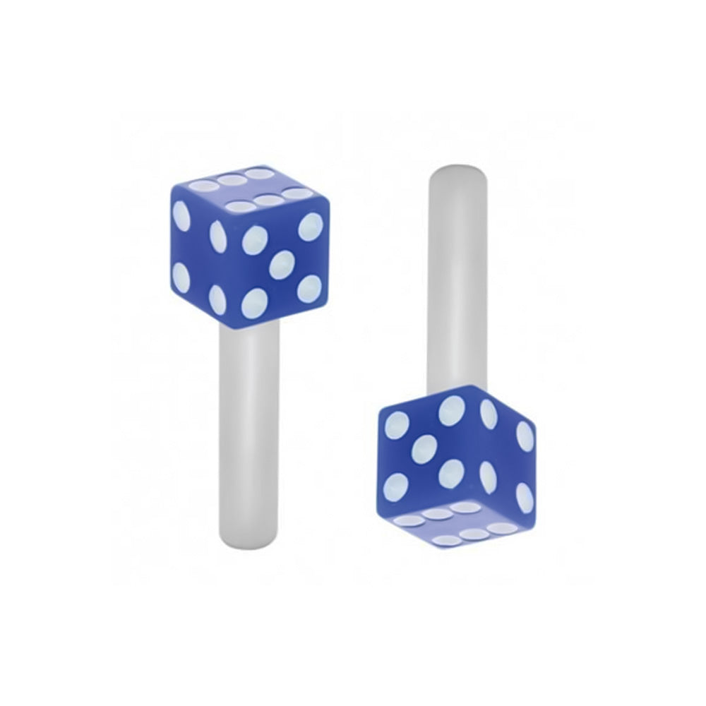 Blue Dice Door Lock Knobs 2PK