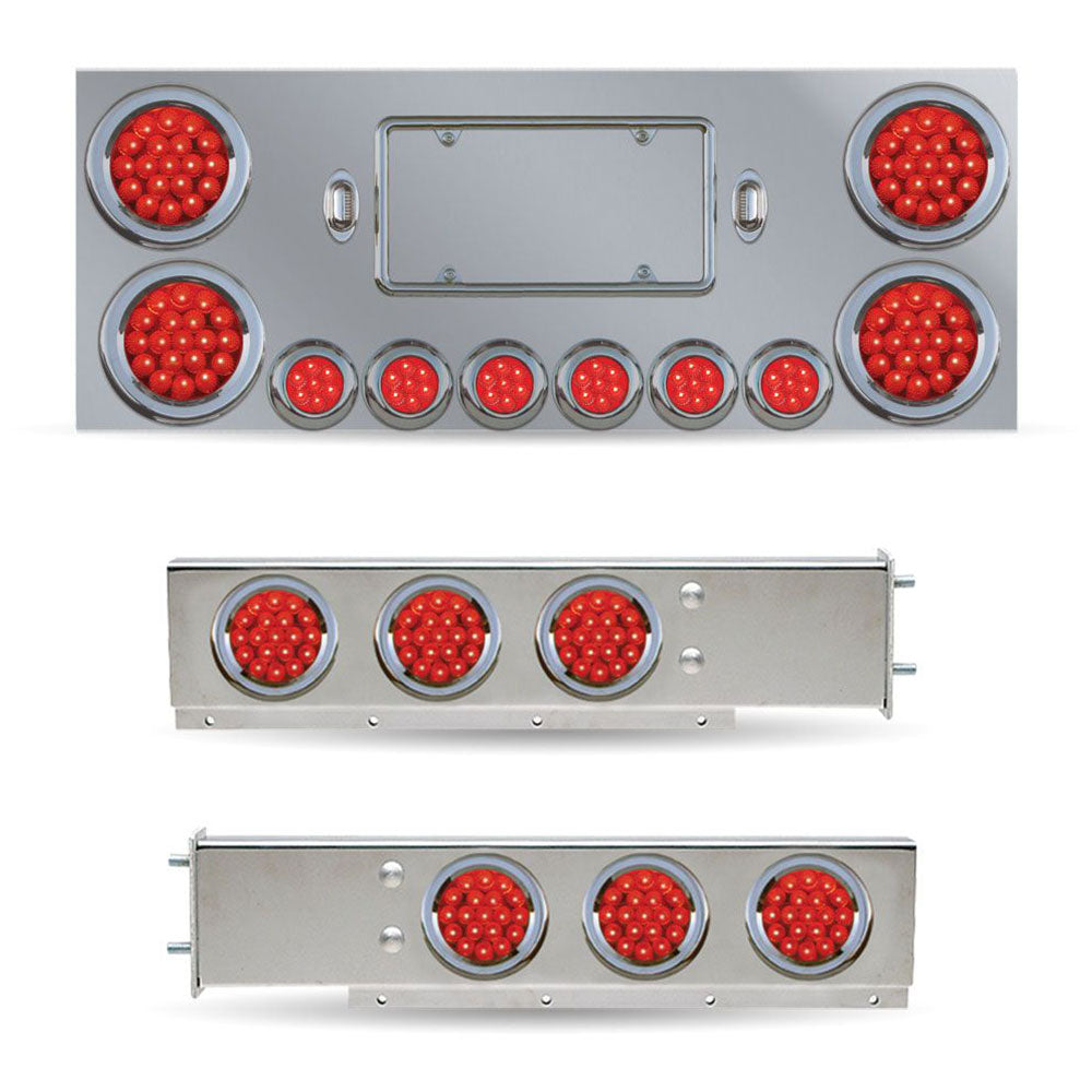 Center Panel & Rear Light Bar Combo Kit with Red Lens