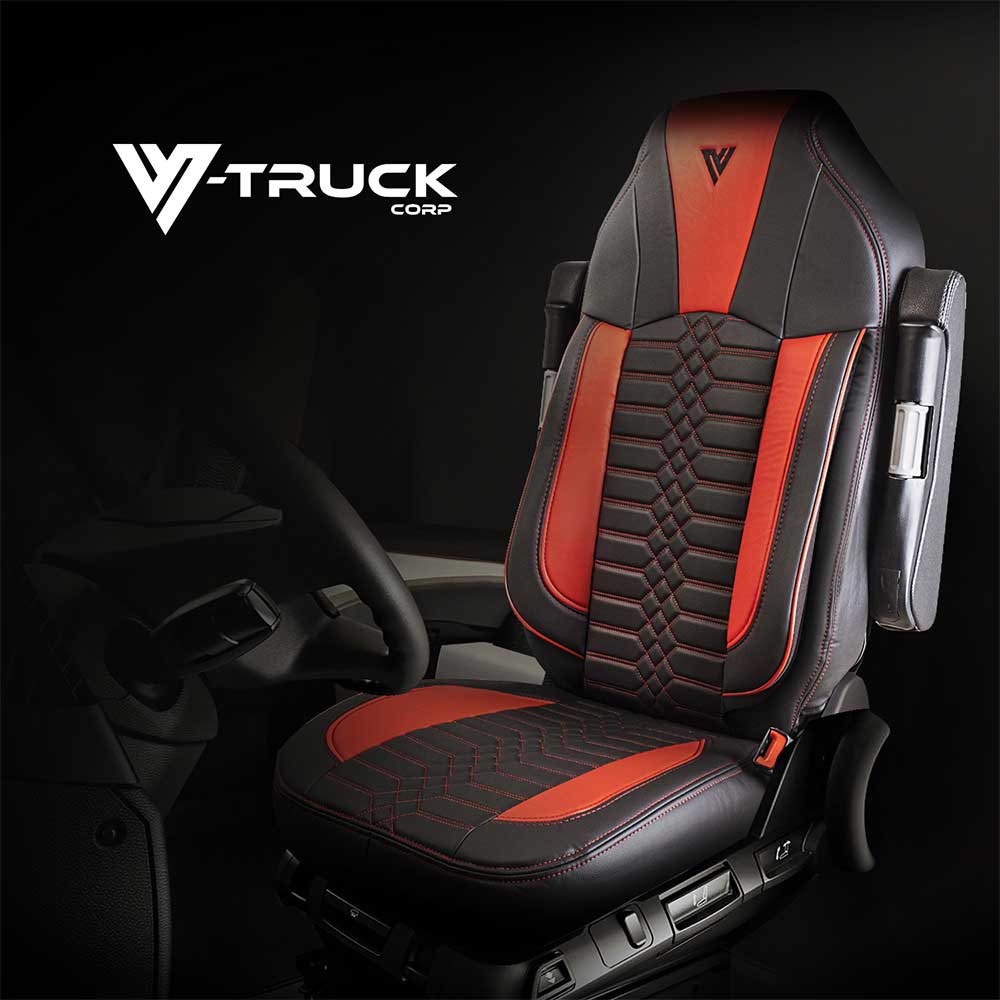 Kenworth T680, T880, W990 Black Faux Leather Seat Cover