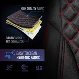 Volvo VNL, VNR 2019+ Black Cloth Seat Covers