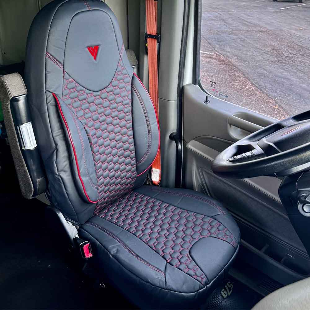 Peterbilt 567, 579 Black Faux Leather Seat Cover