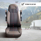 Peterbilt 567, 579 Black Faux Leather Seat Cover